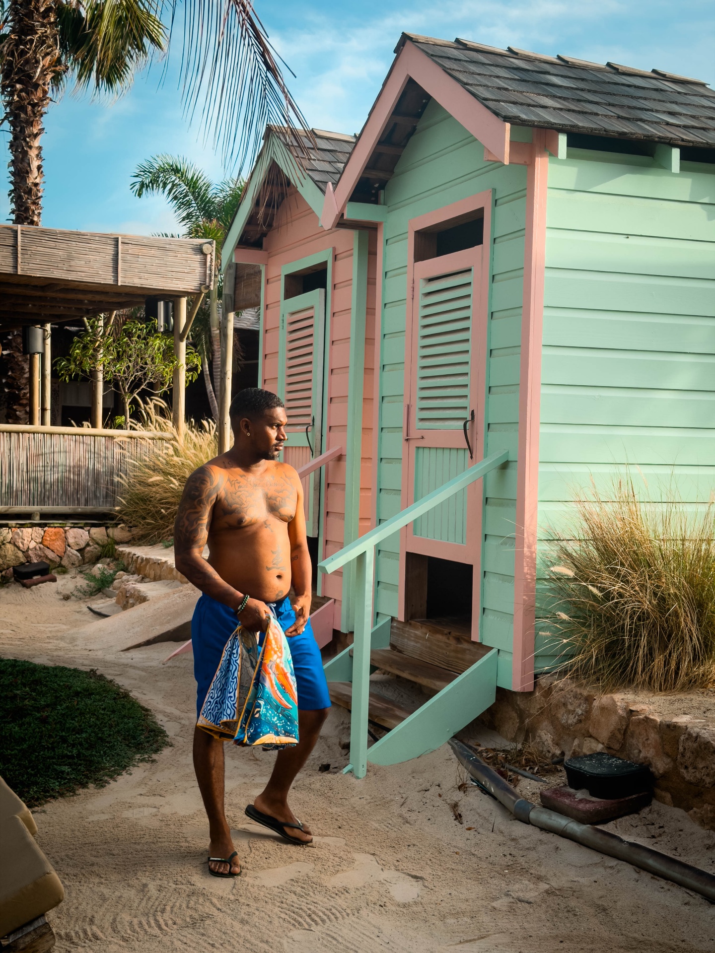 BRO Men's Fashion — swim shorts and beach cabanas