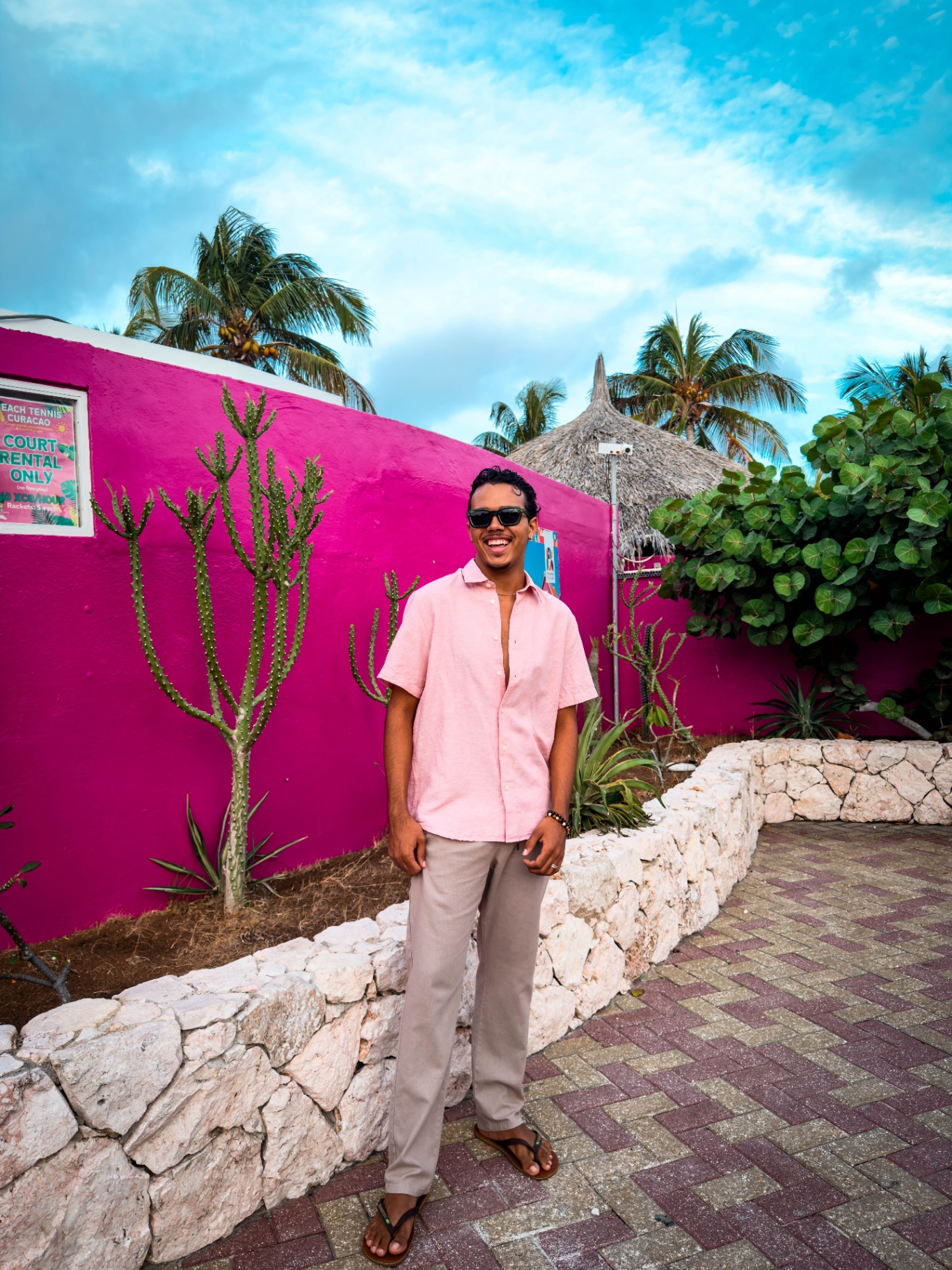 BRO Men's Fashion — pink shirt and palms