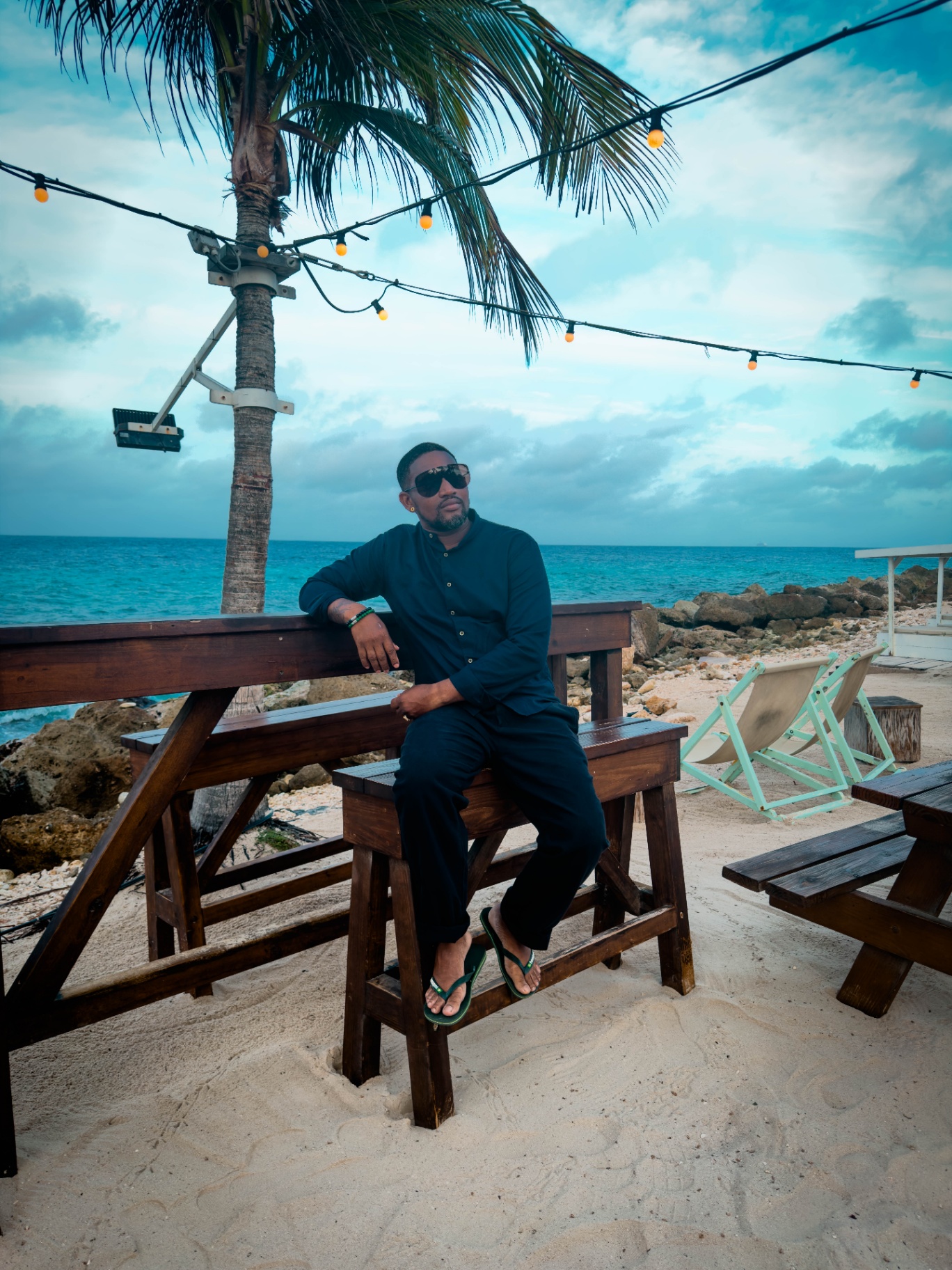 BRO Men's Fashion — beach bar at dusk