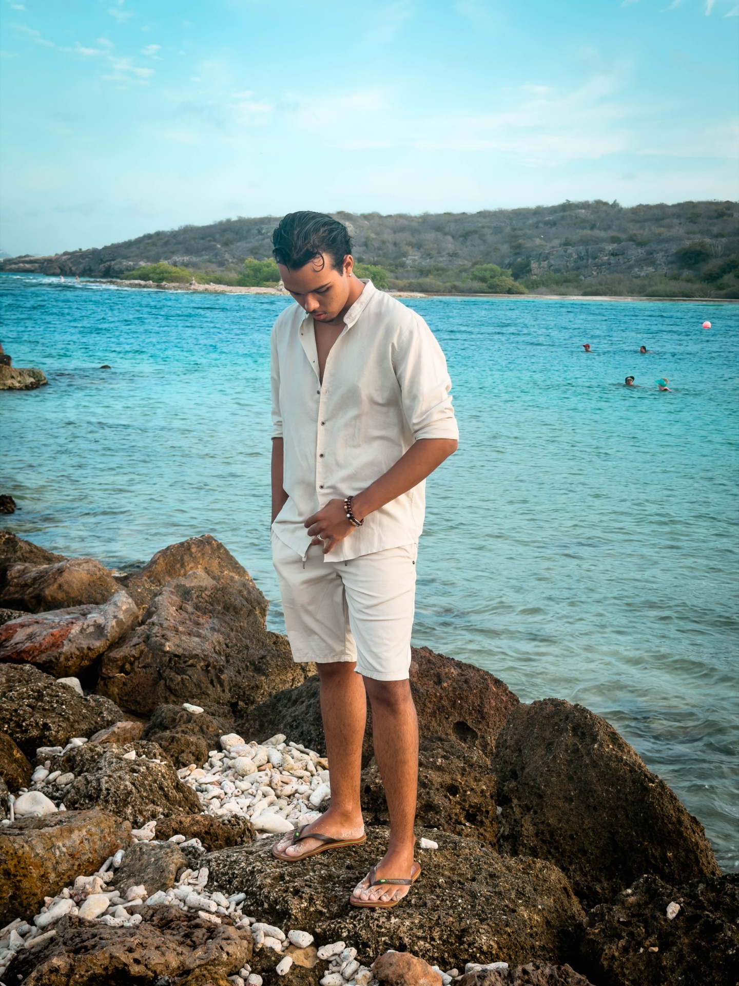 BRO Men's Fashion — linen set by the water